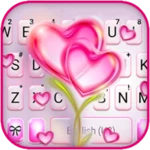 flower pink hearts keyboard ba android application logo